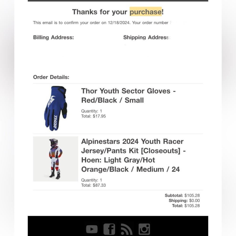 Alpine Stars 2024 Youth Jersey/Pants Medium/ 24 
Thor Youth Sector Gloves Small